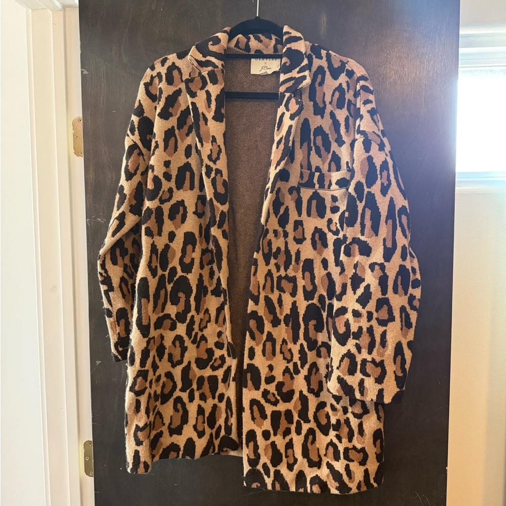 Demylee x J.Crew Leopard Sweater Blazer M